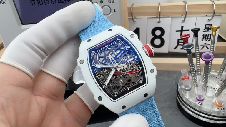Richard Mille Skeleton White Blue Dial